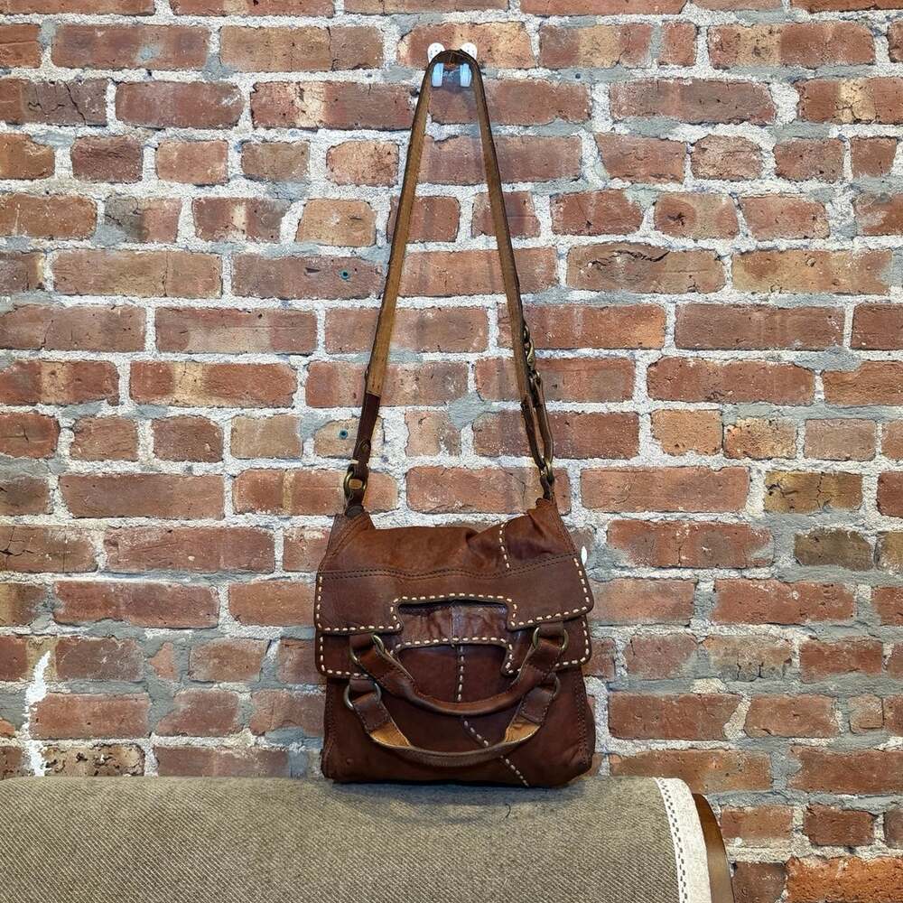 Vintage Lucky Brand Abbey Road Fold-Over Crossbody Messenger Bag